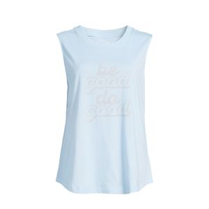 Time and Tru NWT Sleeveless Crew Neck "be good do good" Relaxed Fit Tank 829